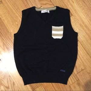 Cotton Knitted Navy Blue Vest